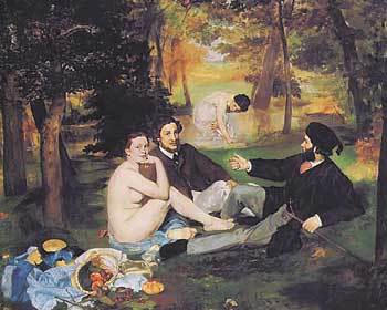 ‘낙선전’ 에 출품돼 조소와 야유의 대상이 된 마네의 ‘풀밭 위에서의 점심’(1863). 졸라의 장편 ‘작품’에 등장하는 유화 ‘야외’의 모델이 됐다.