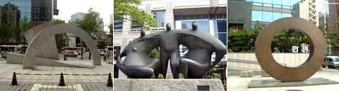 비슷비슷  서울 시내에 있는 거리 조형물들. 서울엔 이와 흡사한 모양의 조형물들이 상당수 설치돼있다.이광표기자 kplee@donga.com