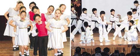 서울 도봉구 쌍문동 한신초등학교 학예발표회에서 학생들이 그동안 갈고 닦은 기량을 펼쳐보이고 있다./박영대기자