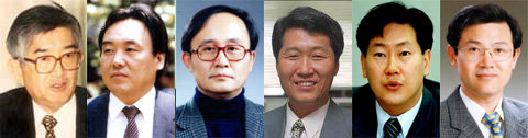 최장집 교수,하영선 교수,하용출 교수,손호철 교수,함재봉 교수,박건영 교수(왼쪽부터)