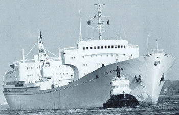 원자력으로 추진되는 독일의 광물운반선 ’오토 한’. 지금은 운항을 중단했다.