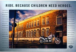 '어린이들에게는 영웅이 필요하다'는 카피로 유명한 할리 데이비슨 광고. 사진제공 제일기획