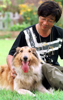 실종 1년9개월 만에 주인과 상봉한 콜리종 5년생 암컷 ‘보리’가 7일 주인인 장승태 순천대 교수 집에서 휴식을 취하고 있다. -담양=연합