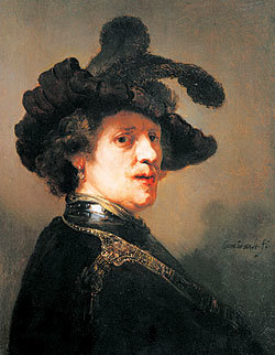 렘브란트 대표작 '깃 달린 모자를 쓴 남자'.