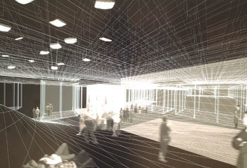 백남준 미술관 설계 공모 1등 당선작인 키르스텐 셰멜의 작품 ‘매트릭스’의 내부투시도. -사진제공 경기문화재단