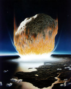소행성이 지구에 충돌하는 상상도. -사진제공 NASA