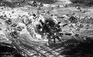 영화 매트릭스 3편에서 수많은 기계로봇(센티넬)이 인간의 거주지를 공격하고 있다. -사진제공 워너브러더스 코리아