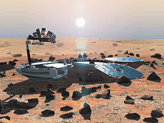 화성에 안착한 '비글 2호' 상상도.