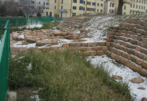 중국 지린성 지안시에 있는 고구려 국내성의 성벽 중 서쪽 벽 일부. 동아일보 자료사진