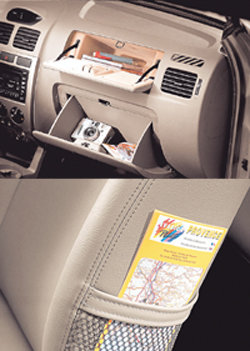 여성을 위해 만든 리오SF의 2단박스(위)와 사이드 주머니. 사진제공 기아자동차