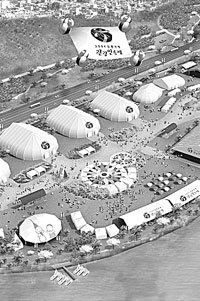 2004 강릉국제관광민속제가 열리는 강릉시 남대천 행사장 조감도.-사진제공 강원도