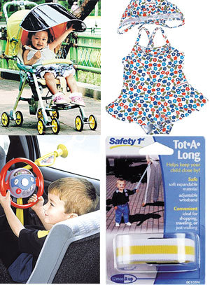 유모차용 선바이저(왼쪽위부터 시계방향) 패션형 아동 수영복