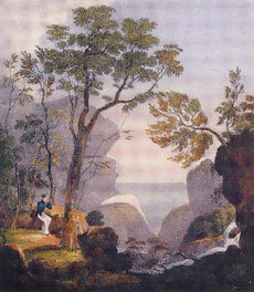 H 번의 ‘그리스 섬에서의 바이런의 정신’(1830년경). 영국의 낭만주의 시인 바이런의 옆얼굴을 찾아볼 수 있다.