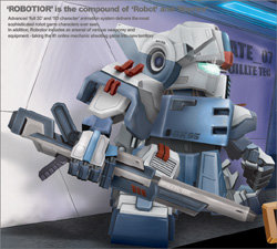 감마니아코리아의 ‘로보티어’ 게임은 3등신의 땅딸막한 로봇을 등장시켜 귀여움을 강조했다. 사진제공 감마니아코리아