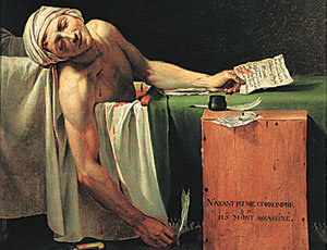다비드 작 '마라의 죽음', 1793, 한가람미술관.