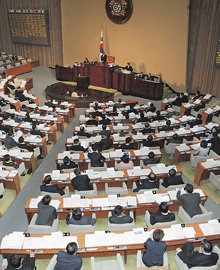 국회는 29일 오후 본회의를 열고 소득세법 개정안 등 55개 법안을 통과시켰다.-연합