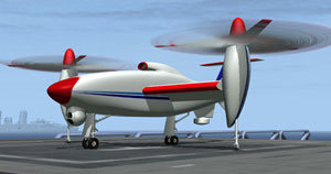 최근 설계를 마친 스마트 무인비행기가 헬기처럼 뜨는 상상도. 비행 시에는 프로펠러 비행기로 전환된다. 사진 제공 한국항공우주연구원