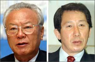 박승 한은총재(왼쪽)과 김근태 복지부장관