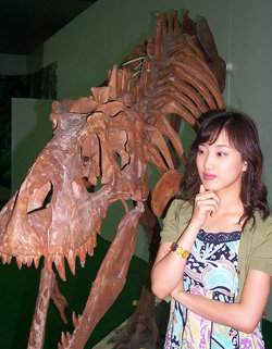 한국국제전시장에서 열리는 박물관 박람회에 전시된 공룡화석. 이동영 기자