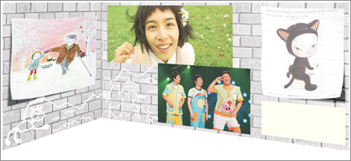 어른들의 동심을 건드려 큰 반향을 불러일으킨 최근의 문화상품들. 존 버닝햄 씨의 동화 그림, 영화 ‘웰컴 투 동막골’, 개그 프로그램 ‘웃음을 찾는 사람들’의 ‘1학년 3반’,나라 요시토모 씨의 악동 이미지(왼쪽부터). 동아일보 자료 사진