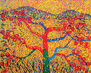 고 이대원 화백의 대표작 ‘농원’. 동아일보 자료 사진