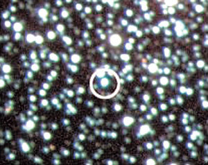 한국천문연구원 전영범 박사팀은 보현산천문대의 구경 1.8m 망원경으로 지구에서 1만3000광년 떨어져 있는 구상성단 M71에서 새로운 유형의 변광성(원 안)을 발견했다. 사진 제공 한국천문연구원
