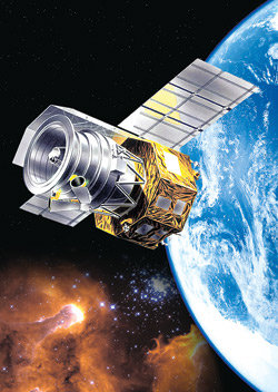 한국, 일본, 영국, 네덜란드가 공동 개발한 '아카리' 적외선우주망원경의 상상도.