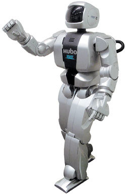 KAIST 산업디자인학과와 기계공학과에서 제작한 국내 최초의 인간형 로봇 ‘휴보’. 산업디자인학과는 외관 외에도 모터 컨트롤러 등 주요 부품의 위치를 정했다. 사진 제공 KAIST