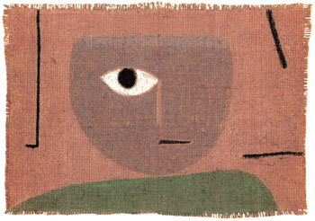 스위스 태생의 천재화가 파울 클레는 캔버스뿐 아니라 삼베, 천, 거즈 등 다양한 소재를 사용하고 유화, 수채, 동판 등 다양한 기법을 실험하면서 독자적인 작품세계를 완성했다. 클레의 국내 첫 전시에 선보이는 ‘눈’(1938년)은 삼베에 파스텔로 그린 작품이다. 사진 제공 소마미술관