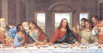 레오나르도 다빈치의 ‘최후의 만찬’ 중 일부. ‘다빈치 코드’는 흔히 ‘작은 야고보’로 불리는 예수 바로 왼쪽 인물이 남성이 아니라 여성인 막달라 마리아라는 가설을 소설의 모티브로 삼았다. 동아일보 자료 사진