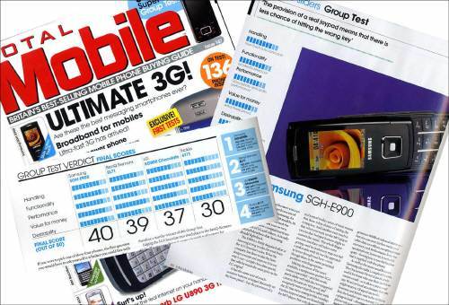 삼성 패션 슬라이드폰 英서 '베스트폰' 선정 27일 영국의 모바일 전문 잡지 '토탈 모바일(Total Mobile)'이 최근 발행한 8월호 슬림 슬라이드폰 특집 기사에서 삼성전자의 패션 슬라이드폰(E900)이 최고 점수를 획득해 1위를 차지했다.(연합)