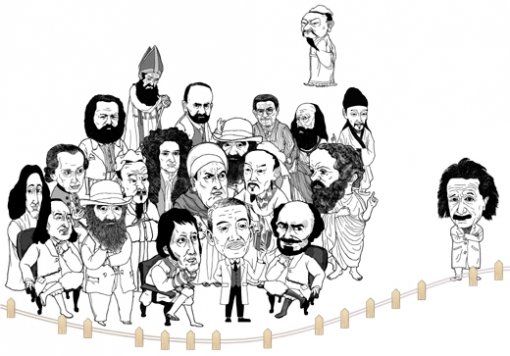 인문 자연 사회과학 분야에서 뛰어난 업적을 남긴 동서양 대표 지식인 100명이 촌장과 일꾼으로 등장하는 ‘지식인 마을’이 문을 열었다. 그림 제공 김영사