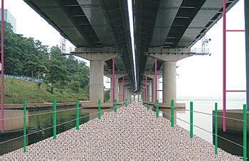 물 위에 뜨는 자전거도로(가상도).