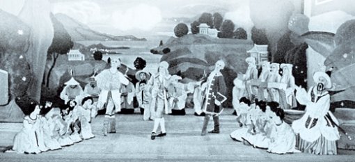 1936년 4월 4일 몬테카를로 오페라 극장에서 초연된, 안무가 미하일 포킨의 발레 ‘사랑의 시련’ 공연 사진. 동아일보 자료 사진