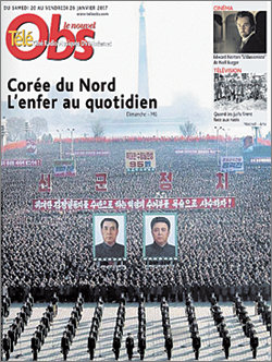 프랑스 TV가 북한의 실상을 담은 다큐멘터리 ‘북한, 일상화된 지옥’을 21일 방영했다. 이 프로그램 내용이 커버스토리로 다뤄진 TV 정보지 ‘누벨옵제르바퇴르텔레’의 표지.