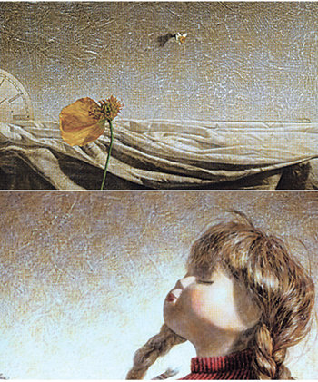 이석주-사라 부녀의 작품. 아버지의 그림(위)과 딸의 그림이 닮았다. 사진 제공 한국미술센터
