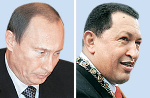국제 언론인보호위원회가 대표적 민주독재자로 꼽은 블라디미르 푸틴 러시아 대통령(왼쪽)과 우고 차베스 베네수엘라 대통령.