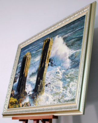 김지성작 ‘총석정의 파도 (90cmx60cm 보석화)’