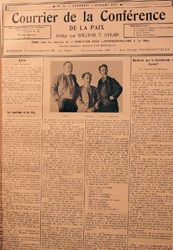 1907년 당시 네덜란드 헤이그에서 세 열사의 활약을 상세히 소개한 ‘만국평화회의보’.