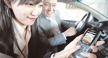 화상전화를 통해 이용할 수 있는 도로교통정보 동영상의 모습.