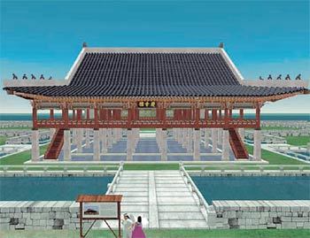 국내 최초의 ‘세컨드 라이프’ 내 개발업자인 애시드크레비즈사가 최근 세컨드 라이프 안에 지어 놓은 경회루. 사진 제공 애시드크레비즈