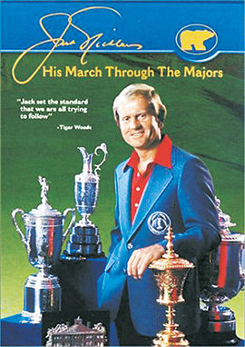 메이저 최다승(18승) 보유자인 잭니클로스가 4대 메이저대회(마스터스,US오픈,브리티시오픈, PGA챔피언십) 우승트로피에 둘러싸여 미소 짓고 있다. 사진 제공 FnC코오롱