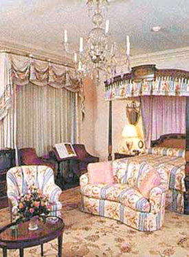 각국 정상들이 사용하는 미국 백악관 영빈관 ‘블레어하우스’의 VIP룸 침실. 이곳에 비치된 TV가 일본 소니 제품에서 한국 삼성 제품으로 지난해 교체된 사실이 최근 밝혀졌다. 동아일보 자료 사진