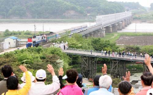 지난 5월 17일 남북철도 시험운행-경의선. 동아일보자료사진