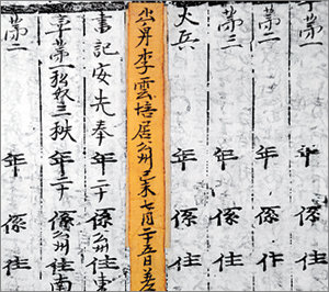 17세기 후반 조선시대 군인의 신상 정보를 담은 병적 기록부 3책 가운데 숙종 5년에 작성된 책의 일부. 연합뉴스