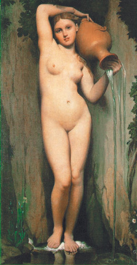 19세기 신고전주의 화가 앵그르의 작품 ‘샘’. 자연스럽게만 보이는 그림 속 여인의 도발적 자세는 해부학적으로는 비정상이다.
