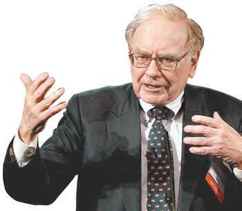 ‘투자의 귀재’로 불리는 워런 버핏 버크셔 해서웨이 회장이 열정적인 손짓을 하며 강연을 하고 있다. 동아일보 자료사진