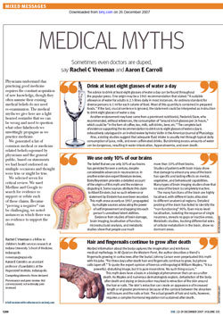 ‘영국의학저널’(British Medical Journal)의 ‘의사도 속고 있는 의학상식’ 기사가 의사 사이에 논란을 낳고 있다.