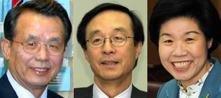 새 정부 총리후보 한승수-한승주-이경숙(왼쪽부터)