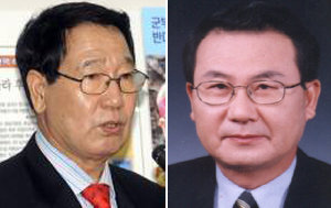 이규택(왼쪽) 이범관 후보. 동아일보 자료사진